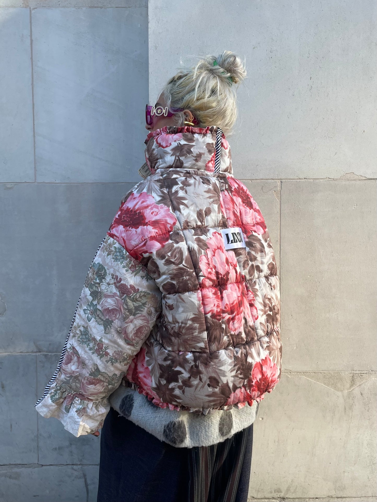 The Puffer Jacket in Pink and Blue Florals