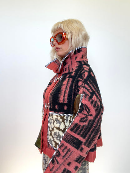 The Boxy Jacket in Red and Green Camo