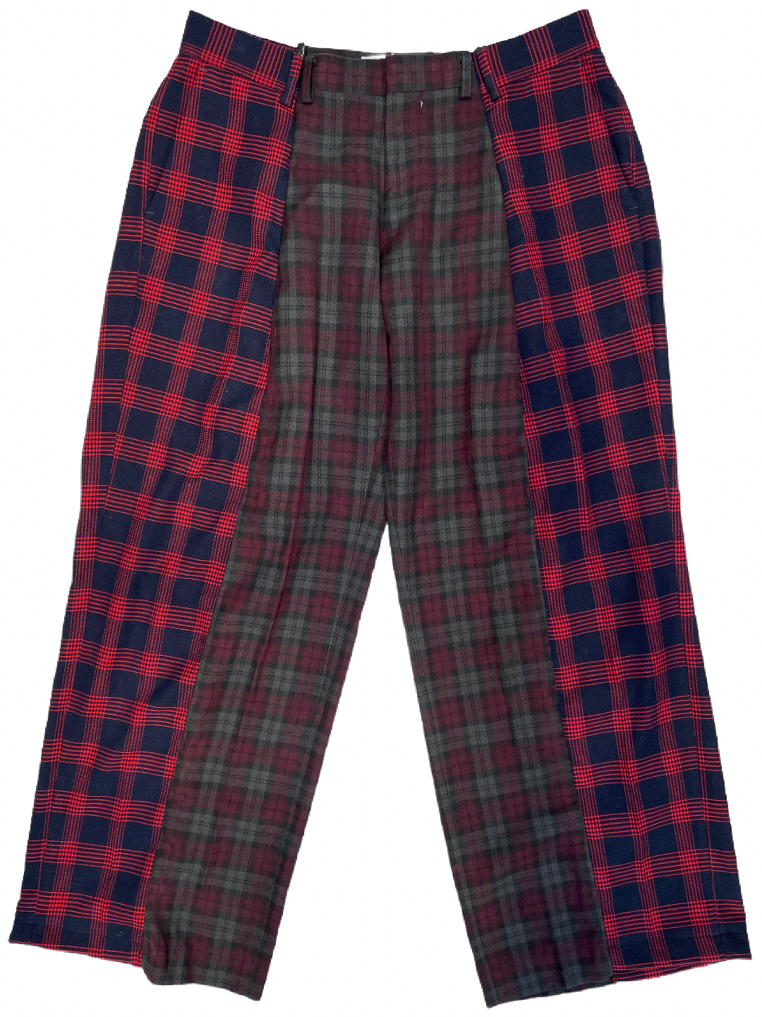 The Two-Tone Red and Navy Tartan Trousers