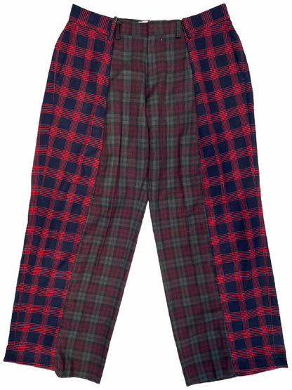 The Two-Tone Red and Navy Tartan Trousers
