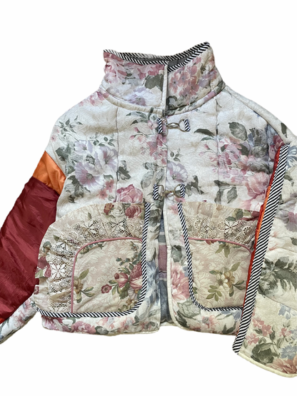 The Puffer Jacket in Pink and Yellow Florals