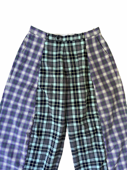 The Two-Tone Blue and Lilac Tartan Trousers