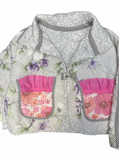 The Puffer Jacket in Pink and Lilac Florals