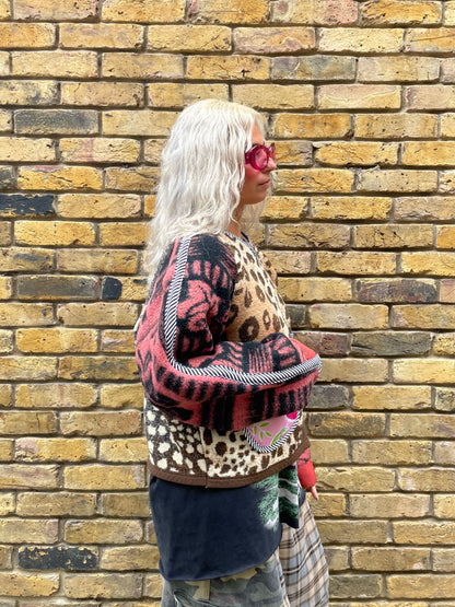 The Bomber Jacket in Leopard and Pink flowers
