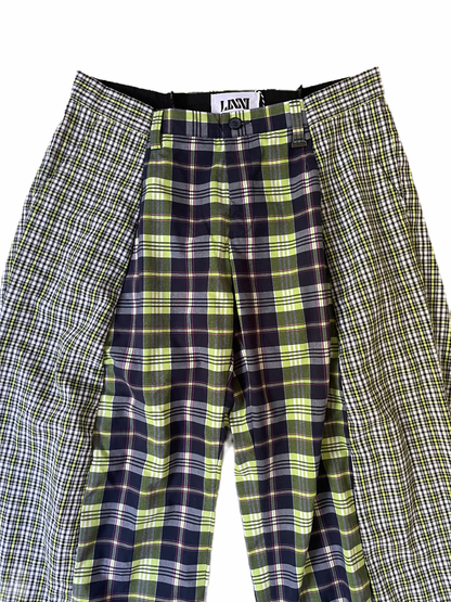 The Two-Tone Green and Blue Tartan Trousers