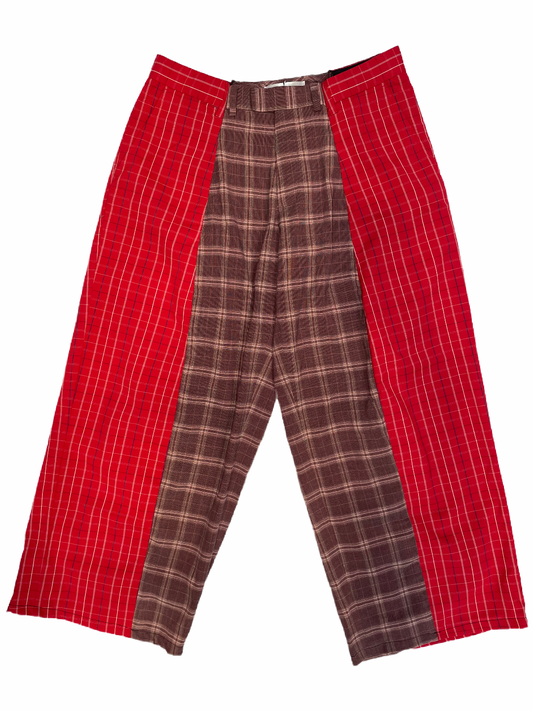 The Two-Tone Red and Purple Tartan Trousers