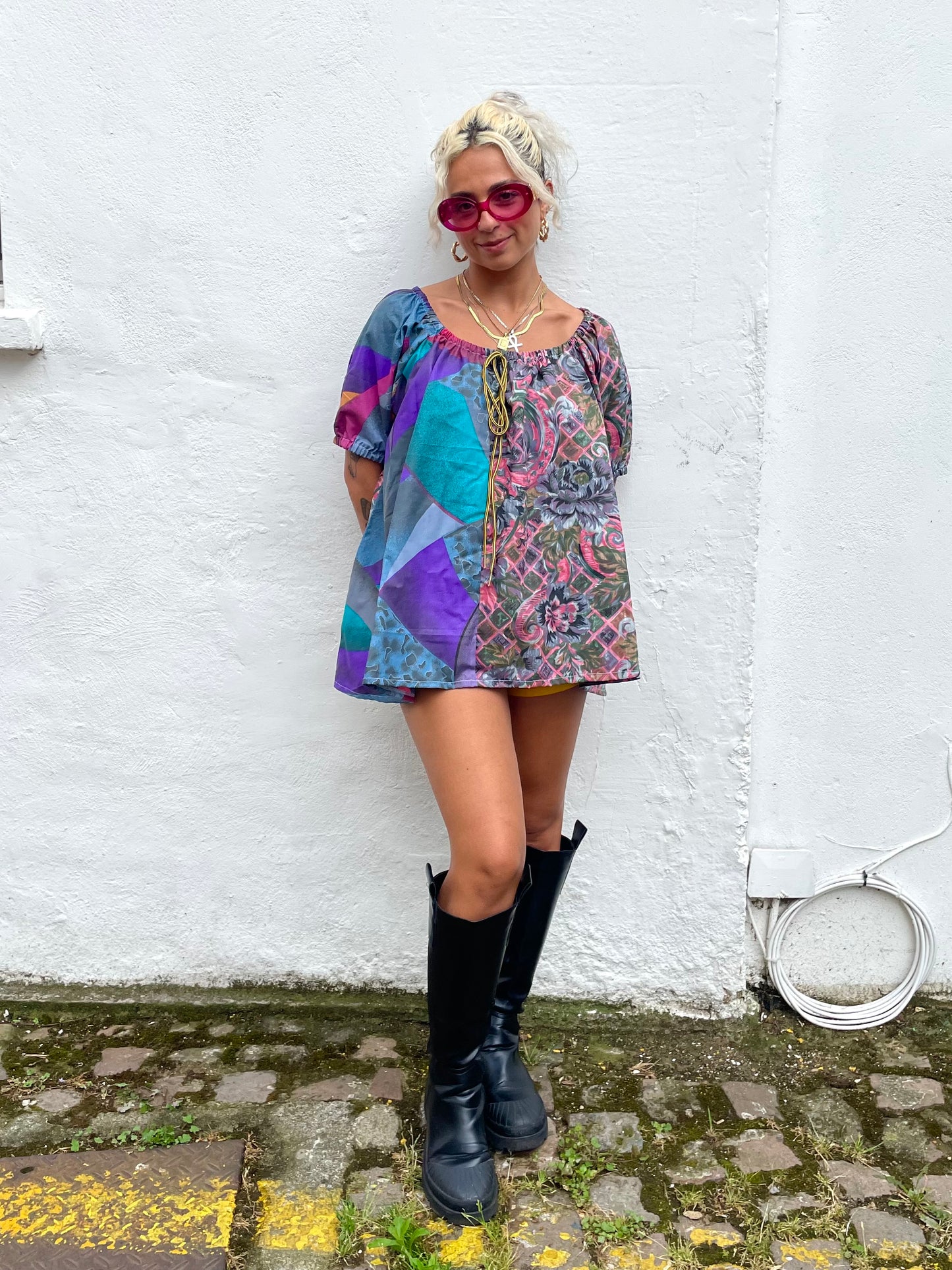 The Babydoll Dress in Mixed Purple and Pink