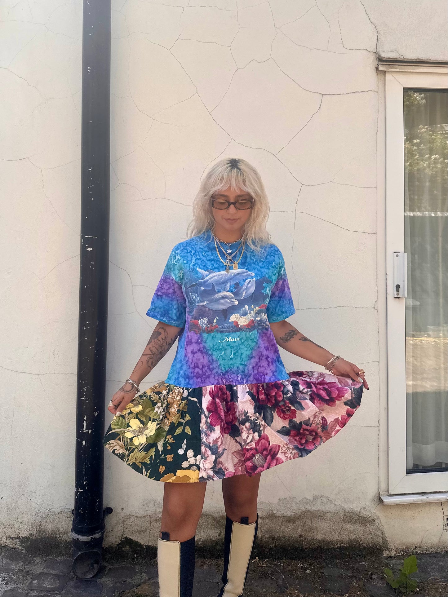 The Courtney Vintage Dolphin T-shirt Dress