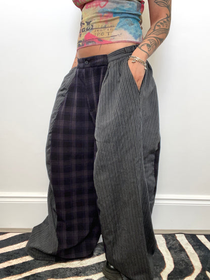 The Two-Tone Trousers in Purple and Grey Tartan