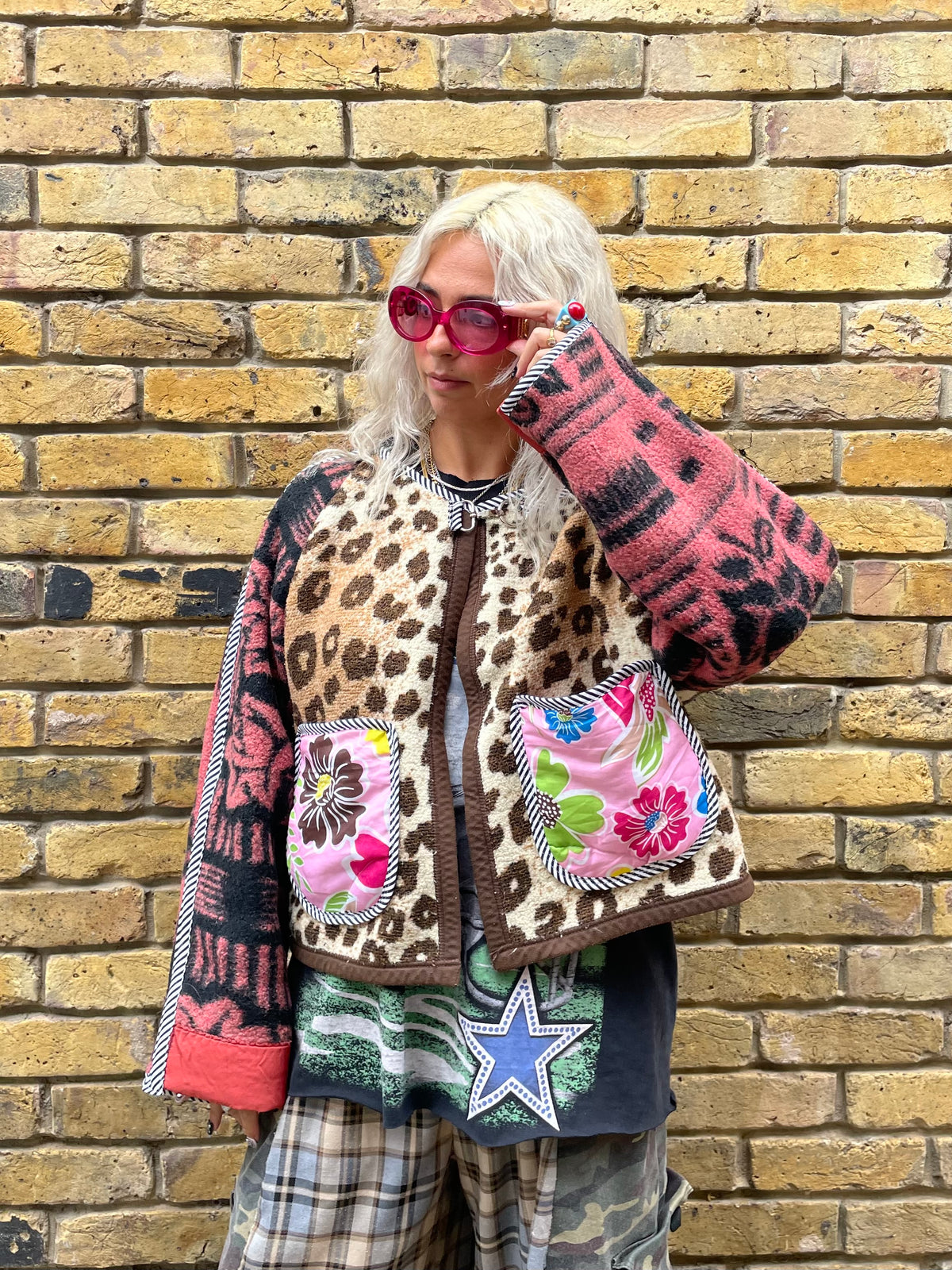 The Bomber Jacket in Leopard and Pink flowers
