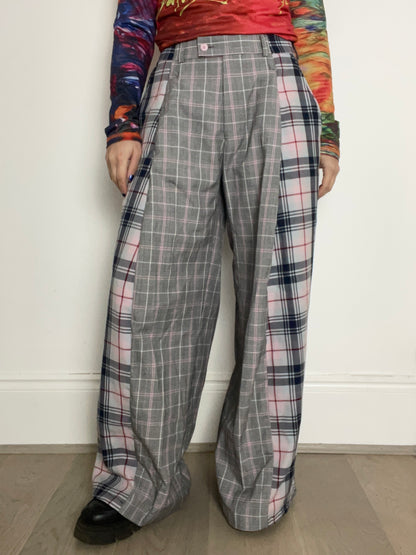 The Two-Tone Trousers in Grey and Pink Tartan