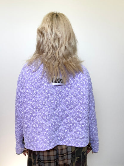 The Bomber Jacket in Lilac Lace and Camo Print