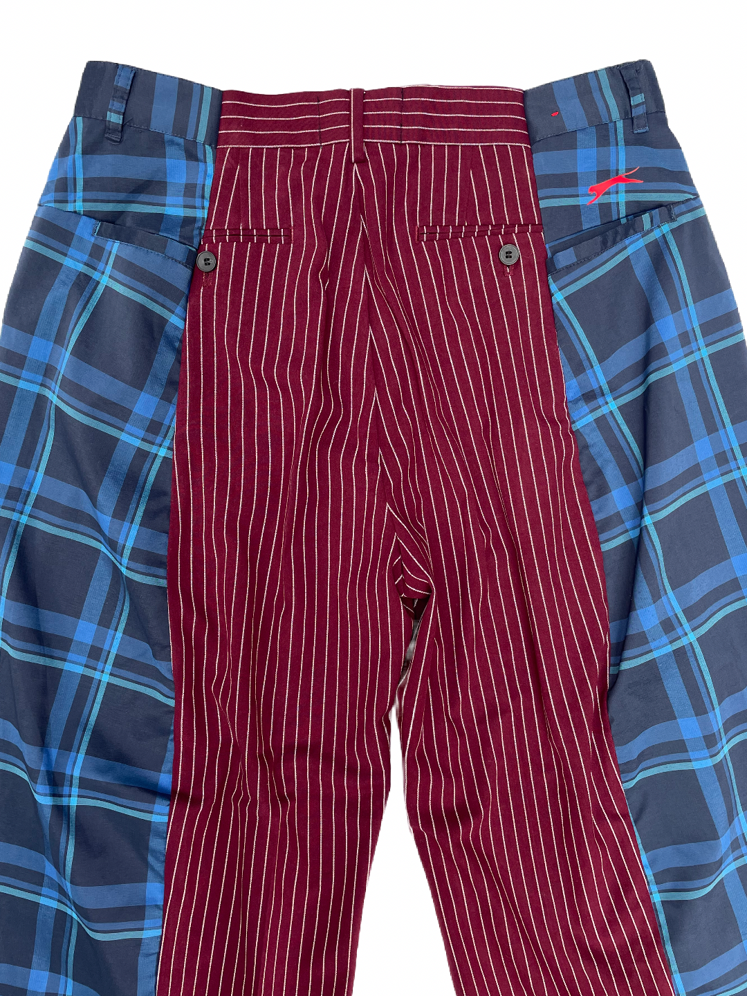 The Two-Tone Burgundy and Blue Tartan Trousers