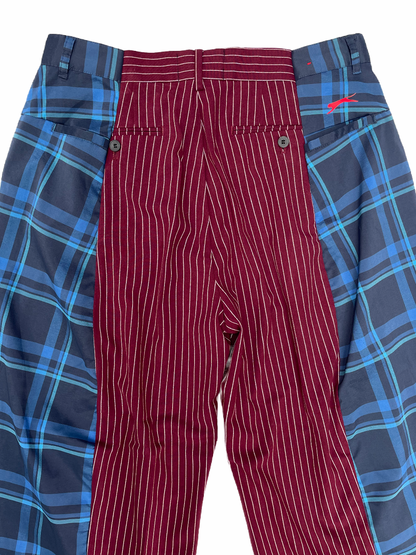 The Two-Tone Burgundy and Blue Tartan Trousers