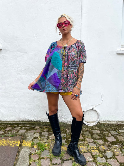 The Babydoll Dress in Mixed Purple and Pink
