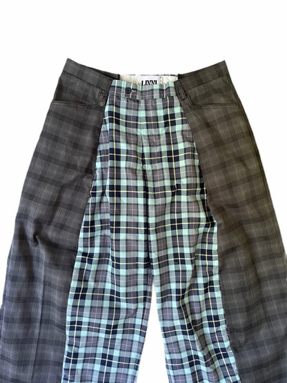 The Two-Tone Blue and Grey Tartan Trousers
