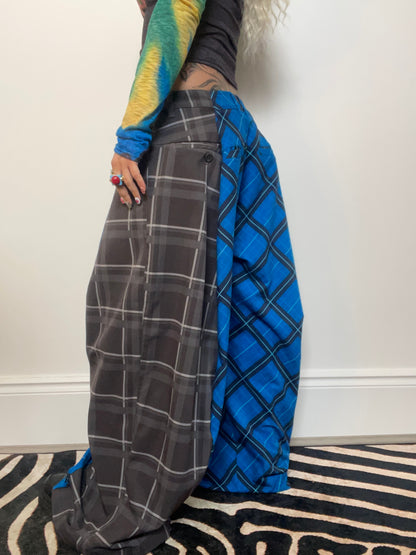 The Two-Tone Trousers in Blue and Grey Tartan