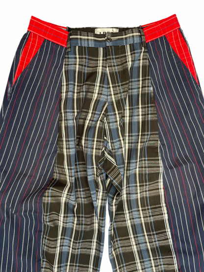 The Two-Tone Blue and Red Tartan Trousers