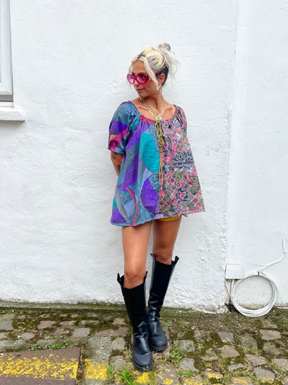 The Babydoll Dress in Mixed Purple and Pink
