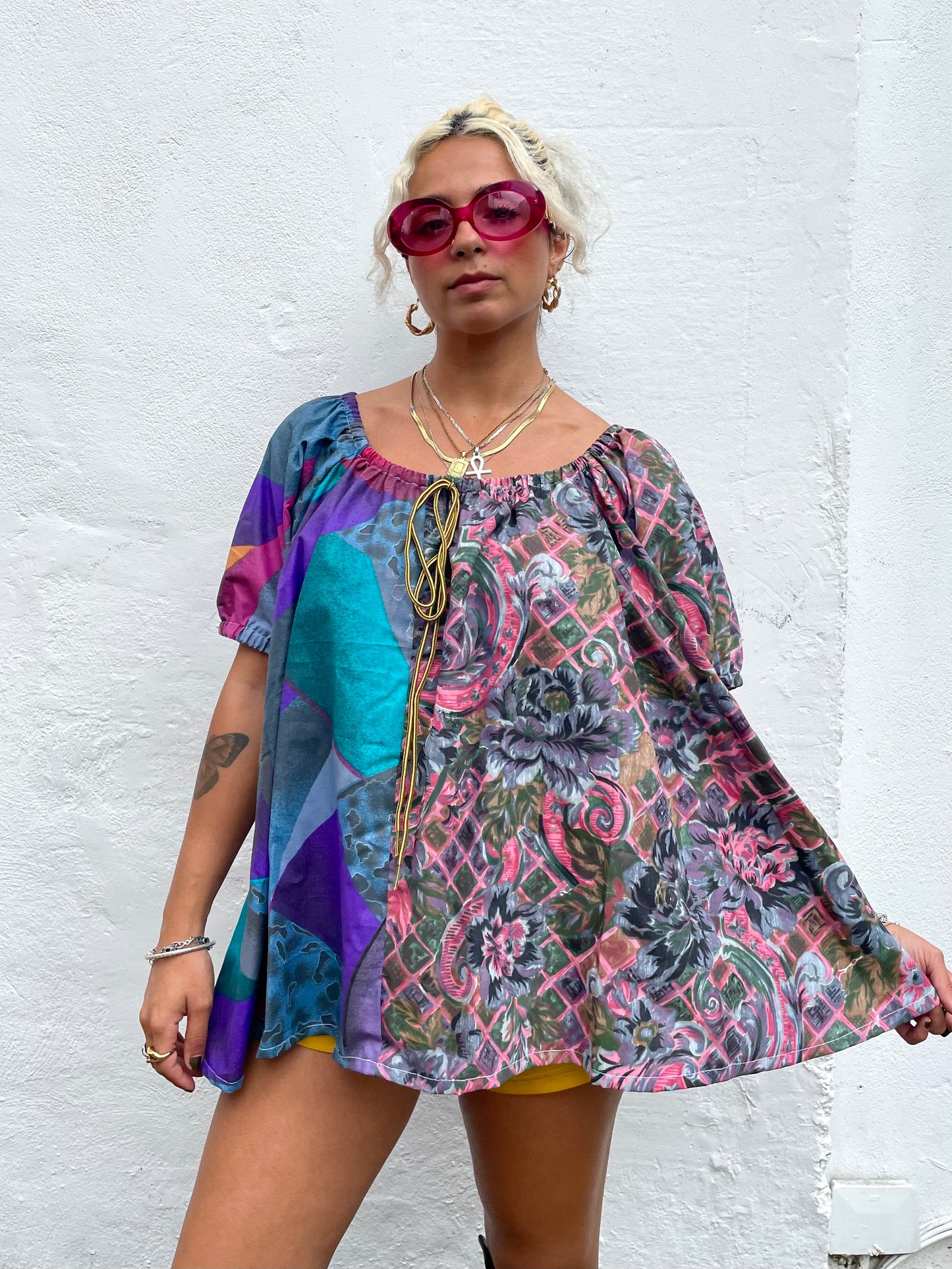 The Babydoll Dress in Mixed Purple and Pink