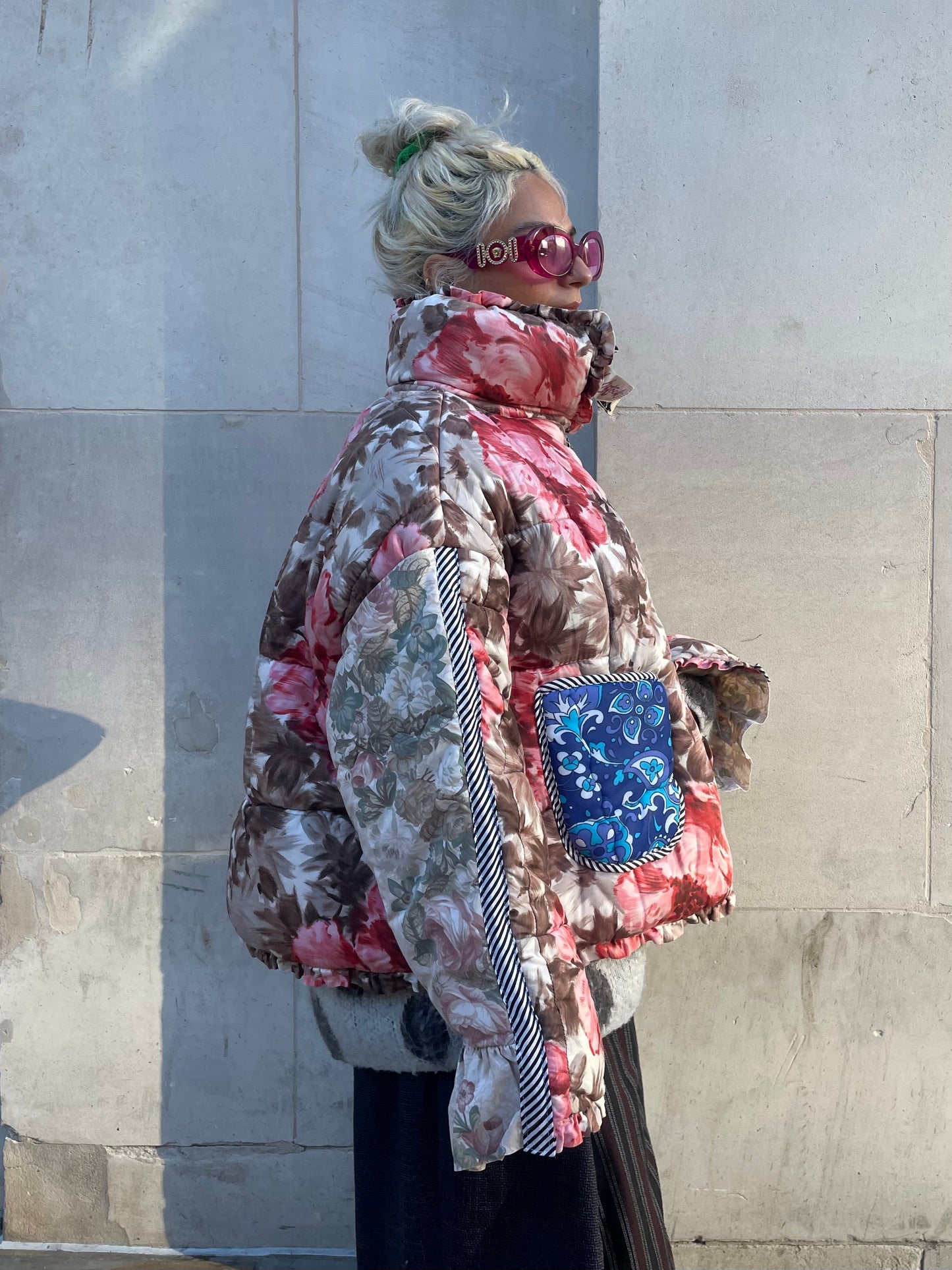 The Puffer Jacket in Pink and Blue Florals