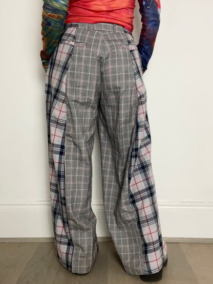 The Two-Tone Trousers in Grey and Pink Tartan