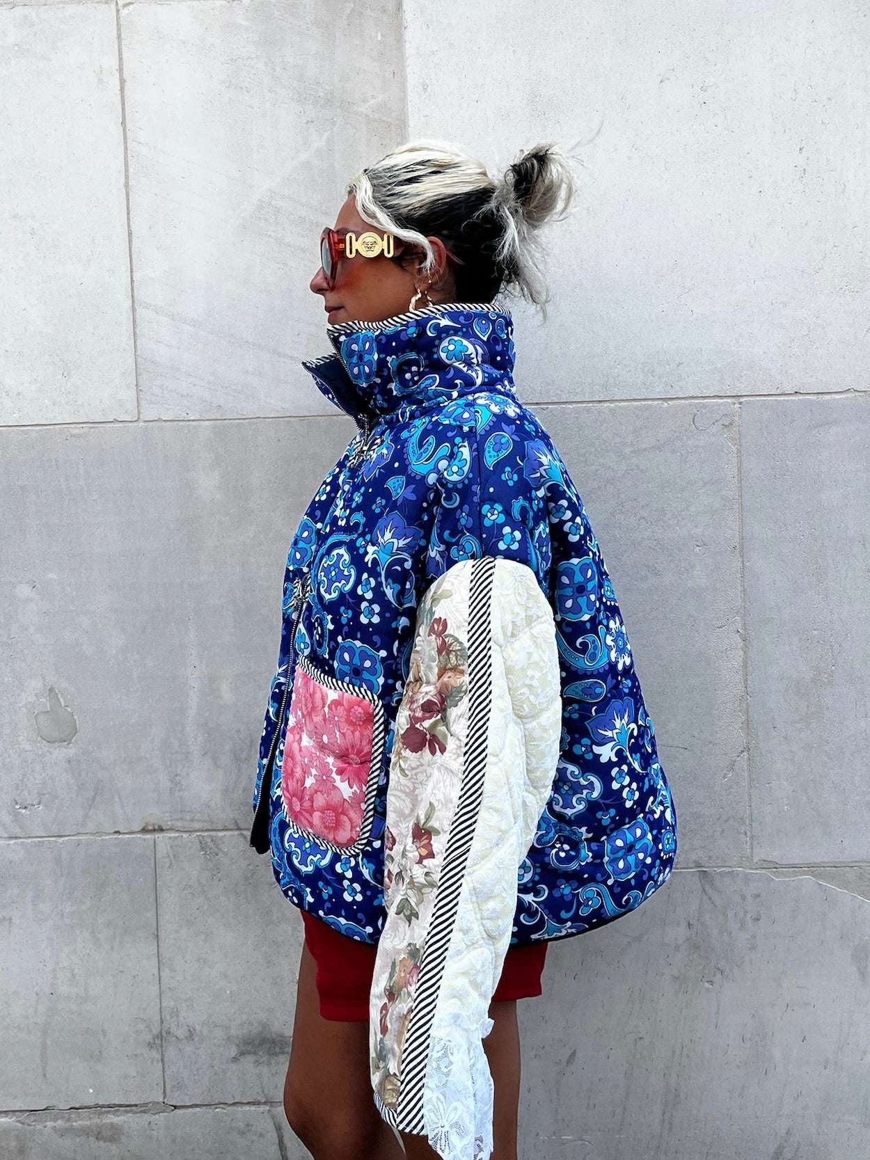 The Puffer Jacket in Paisley and Mixed Blue Florals