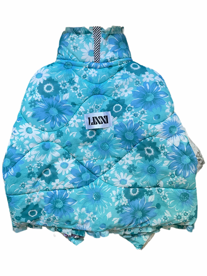 The Puffer Jacket in Blue and Pink Florals