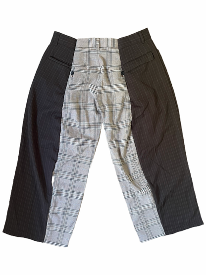 The Two-Tone Brown and Cream Tartan Trousers