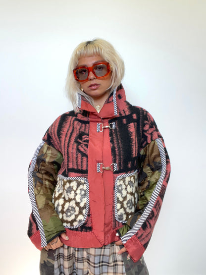 The Boxy Jacket in Red and Green Camo