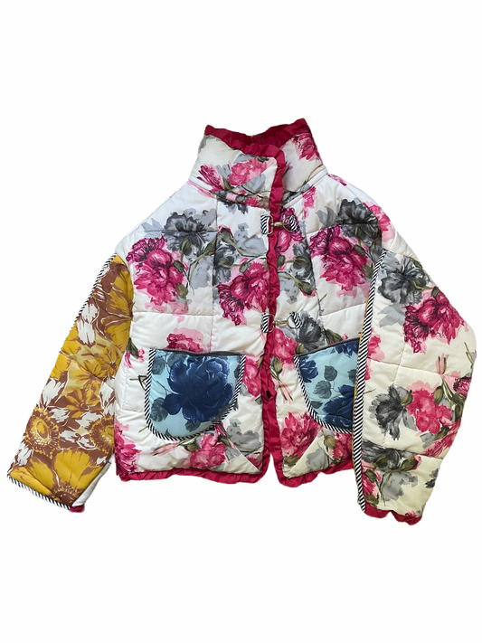 The Puffer Jacket in Pink and Yellow Florals