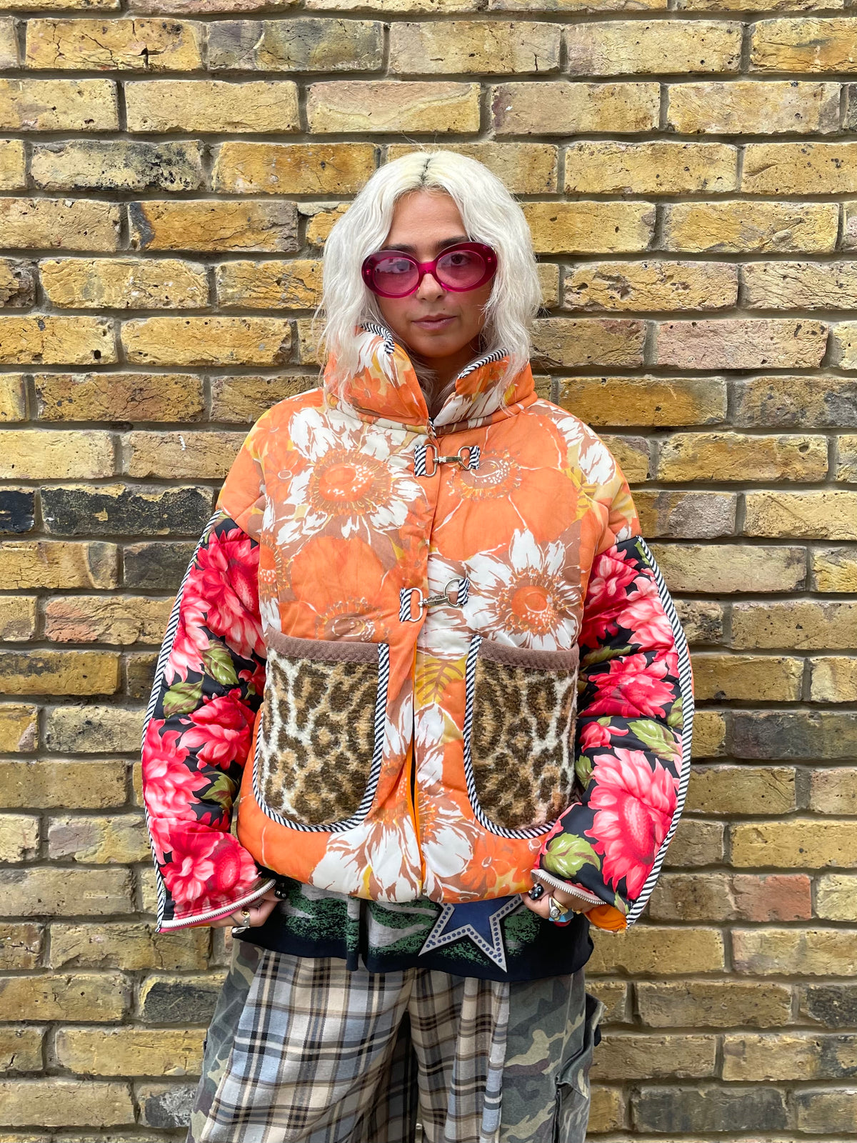 The Puffer Jacket in Orange and Leopard