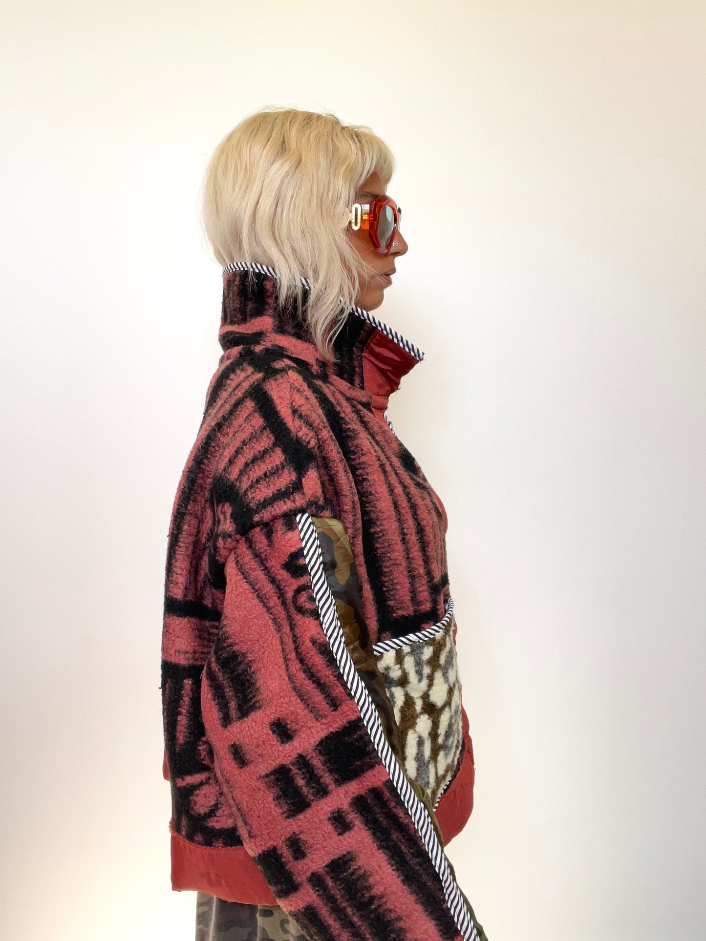 The Boxy Jacket in Red and Green Camo