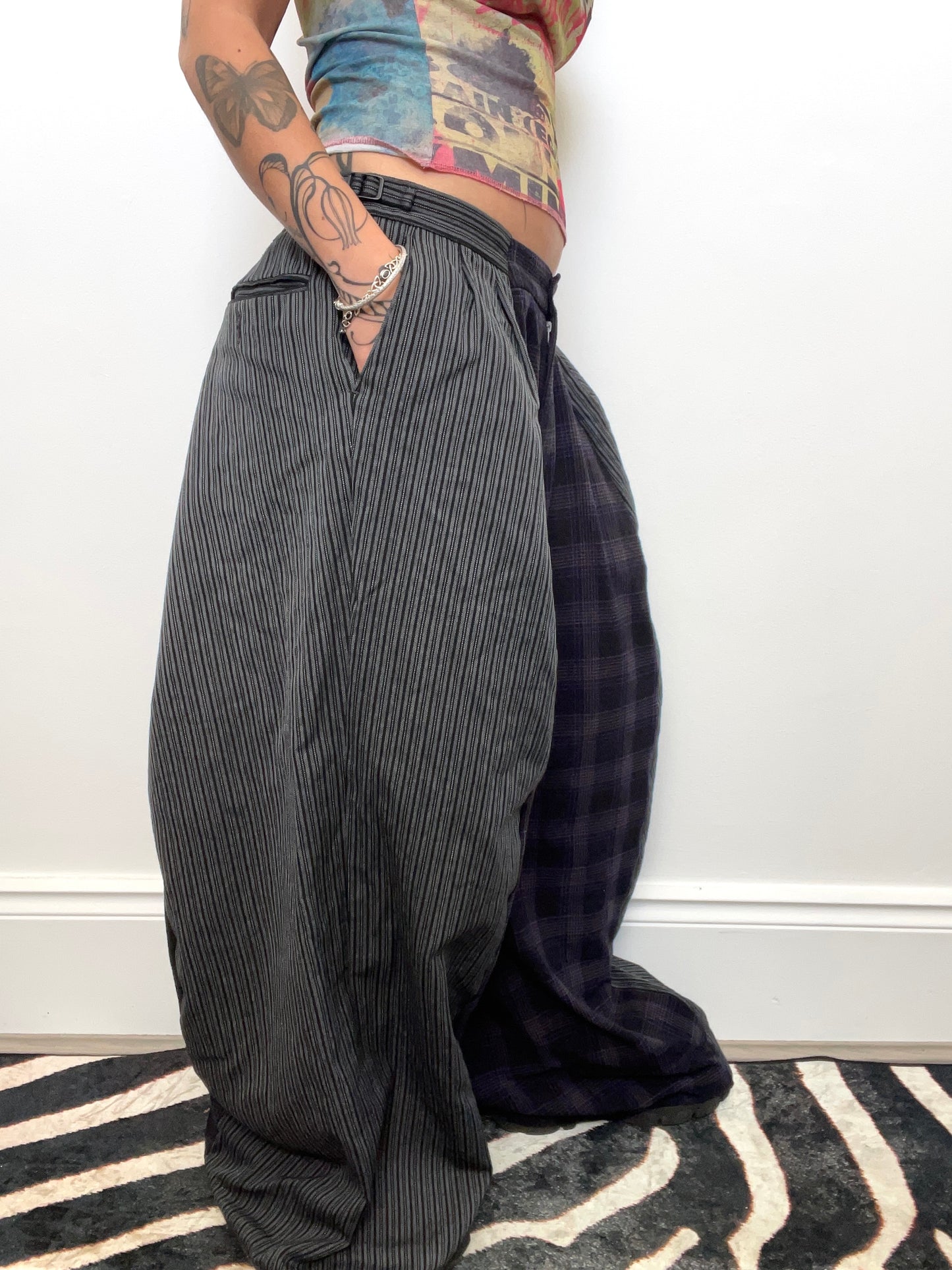 The Two-Tone Trousers in Purple and Grey Tartan