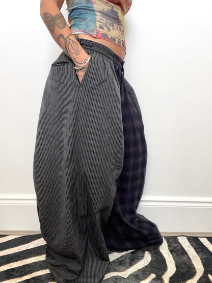 The Two-Tone Trousers in Purple and Grey Tartan