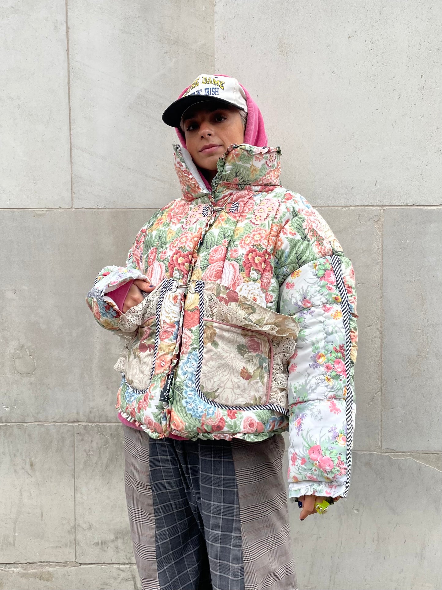 The Puffer Jacket in Pink and Green Florals