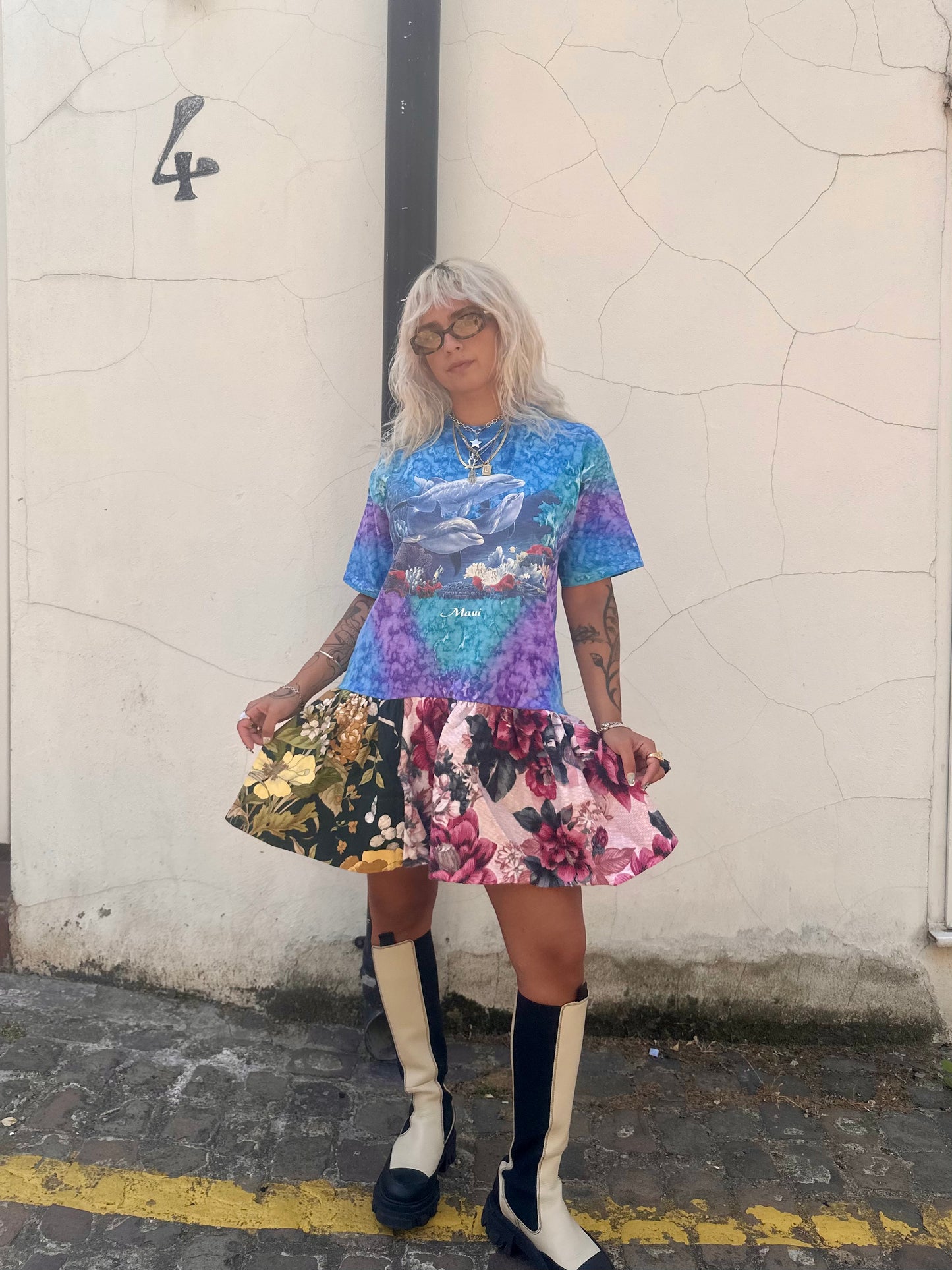 The Courtney Vintage Dolphin T-shirt Dress