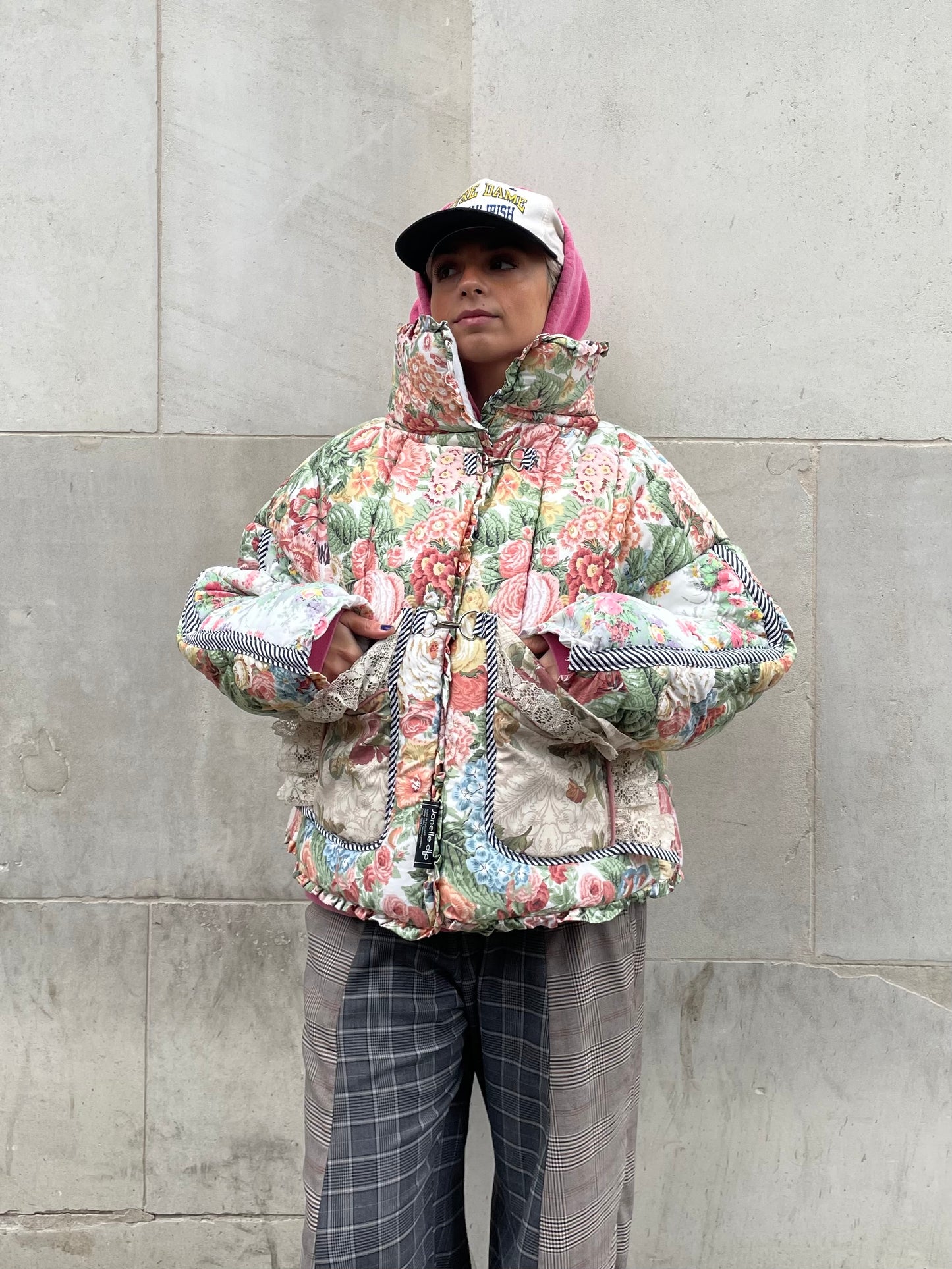 The Puffer Jacket in Pink and Green Florals