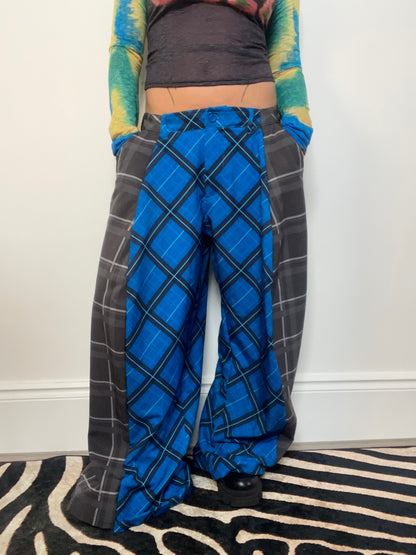 The Two-Tone Trousers in Blue and Grey Tartan