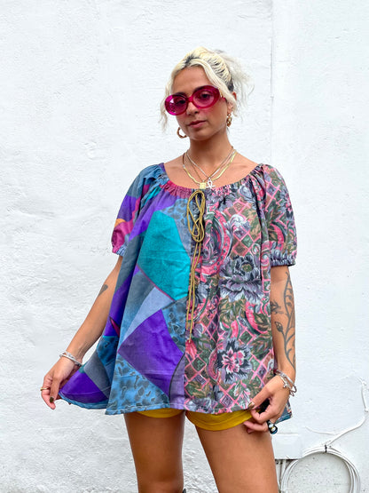 The Babydoll Dress in Mixed Purple and Pink