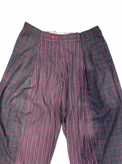 The Two-Tone Burgundy and Purple Tartan Trousers