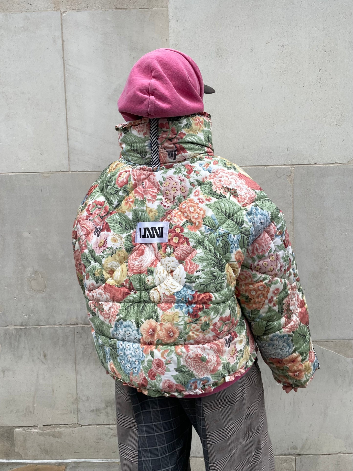 The Puffer Jacket in Pink and Green Florals
