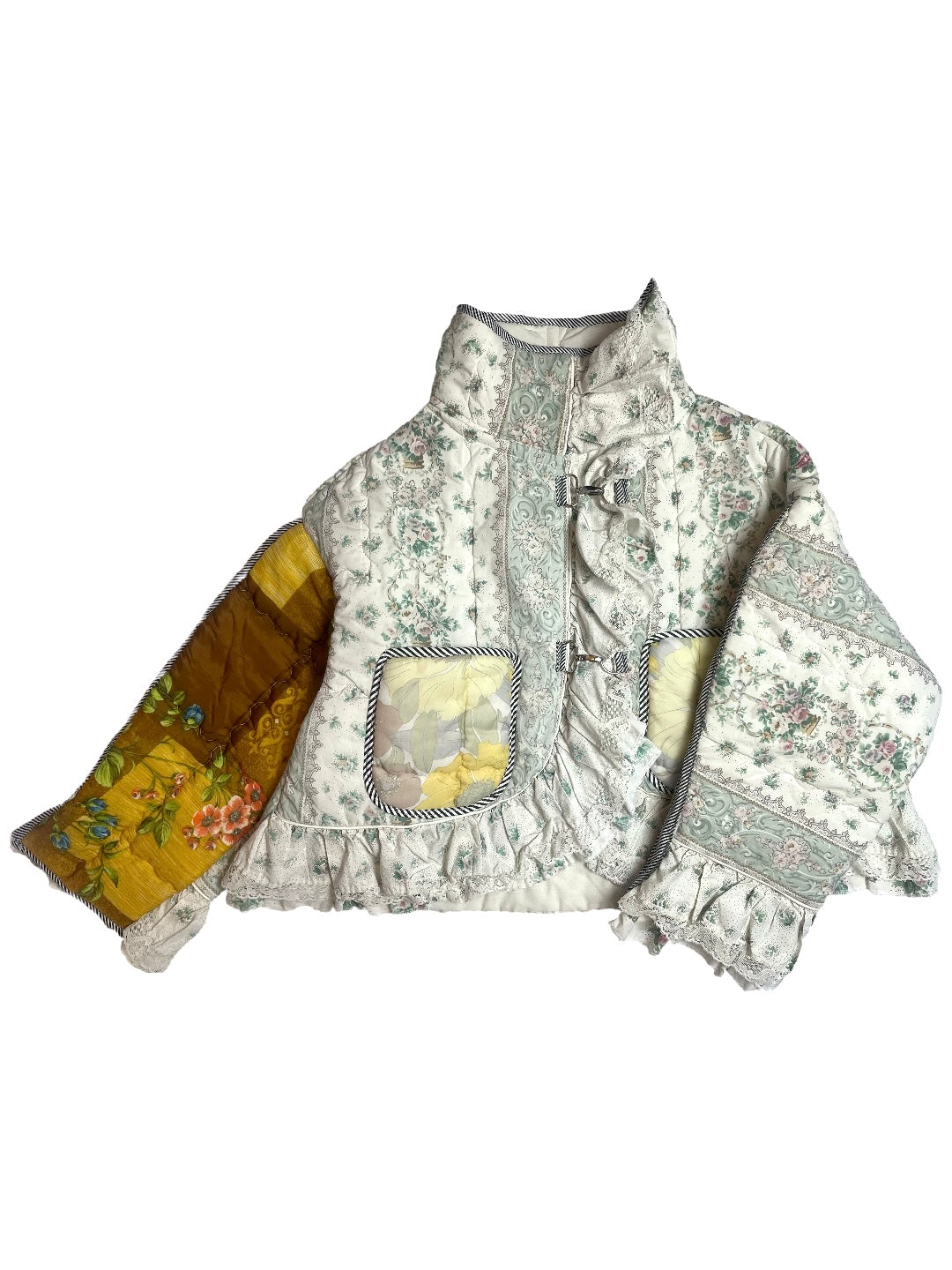 The Puffer Jacket with White and Yellow Ruffles