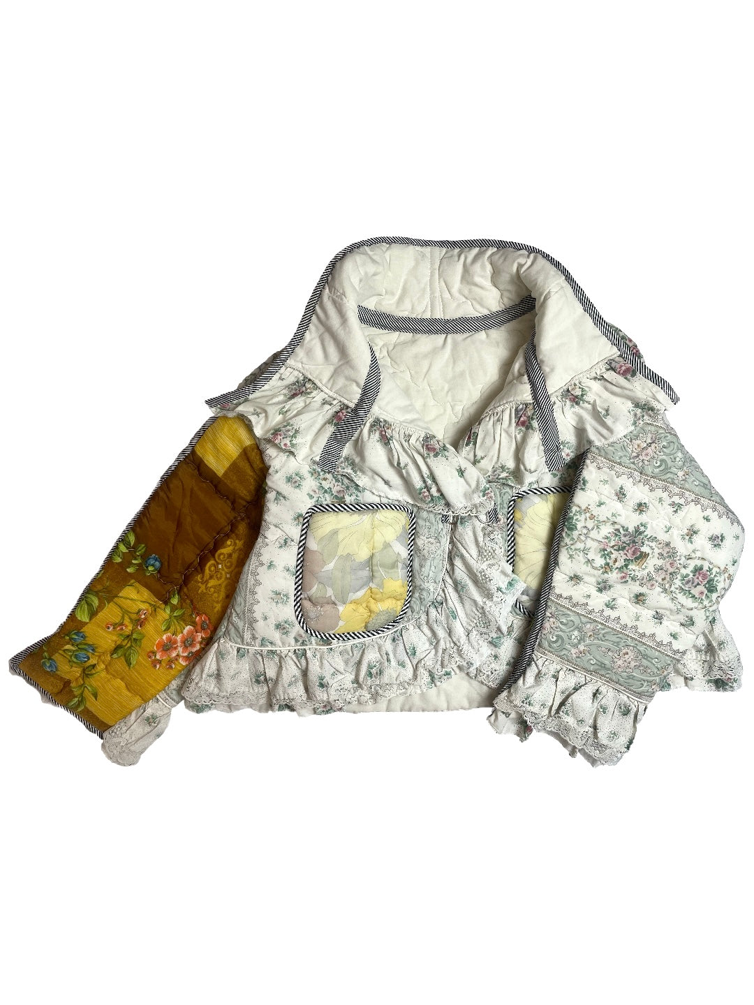 The Puffer Jacket with White and Yellow Ruffles