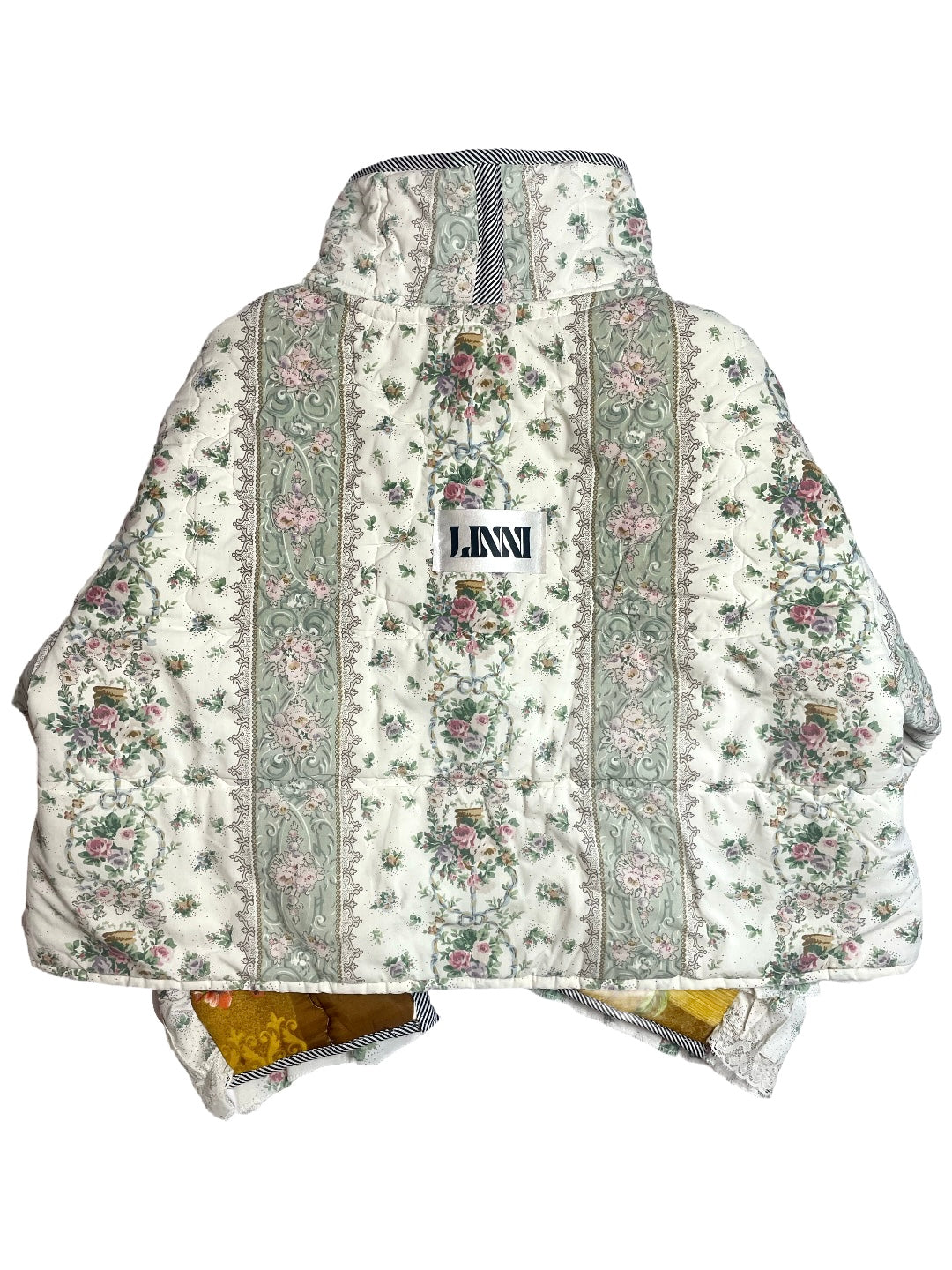 The Puffer Jacket with White and Yellow Ruffles