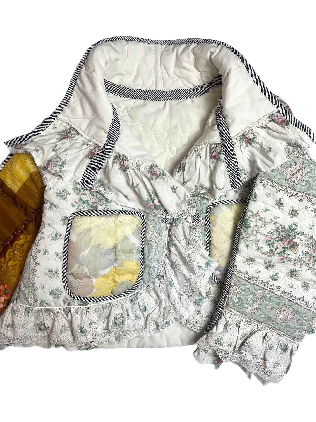 The Puffer Jacket with White and Yellow Ruffles