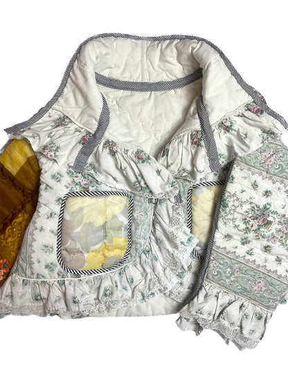 The Puffer Jacket with White and Yellow Ruffles