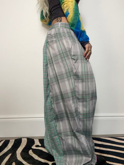 The Two-Tone Trousers in Grey and Mint Tartan