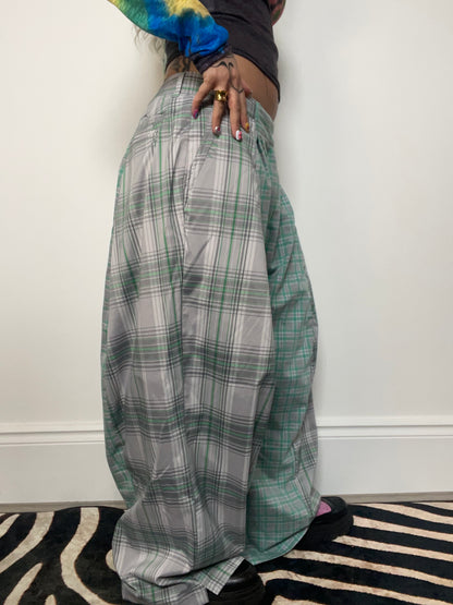 The Two-Tone Trousers in Grey and Mint Tartan