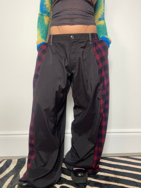 The Two-Tone Trousers in Black and Red Tartan